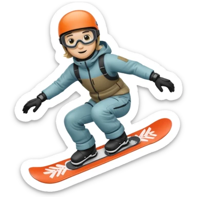 Snowboarder mid-air sticker