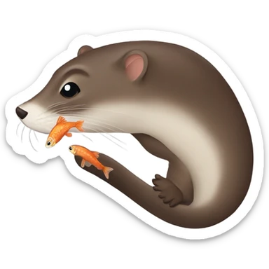 Mink with fish sticker