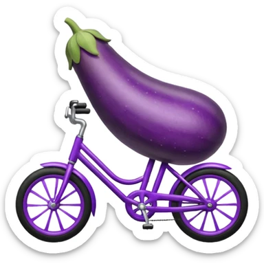eggplant on a bike sticker