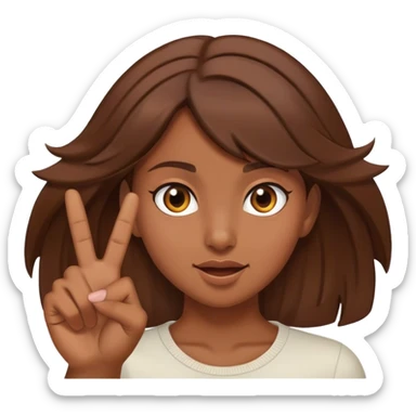 Brown hair girl flipping off camera  sticker