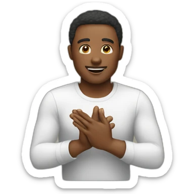 man saying thank you with his hands sticker