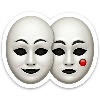 Two mask that is circling one is happy the other is sad sticker