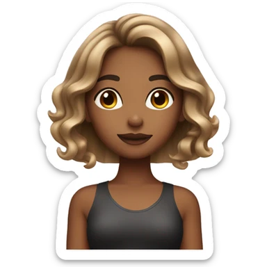 Girl with balayage hair making a pose  sticker