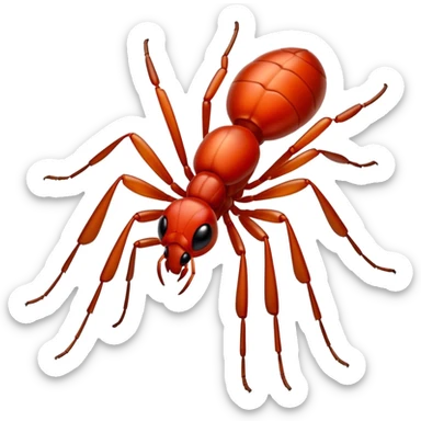 red ant with six legs sticker