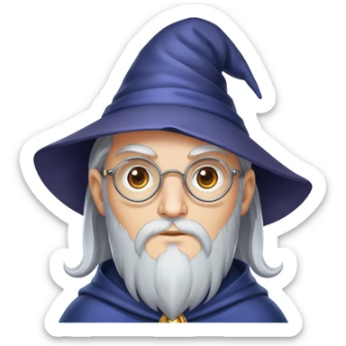 a wizard with an Apple Pro Vision on Eyes sticker