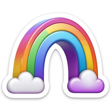 arco iris branco e roxa sticker