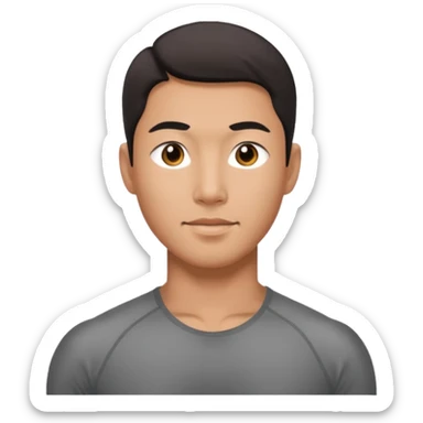 The Asian guy is into sports and is in great shape. sticker