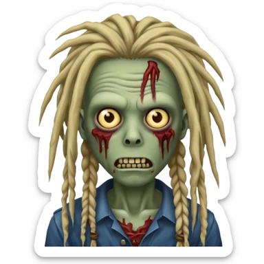 zombie with dreadlocks sticker