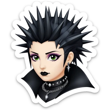 goth renaissance woman with spiked collar sticker
