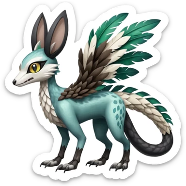 Meloetta-Vernid-Trico-Lombax-Sergal-Pokémon-Fakémon-fusion-hybrid-creature sticker