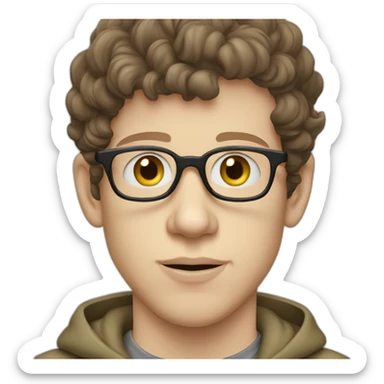 jesse-eisenberg cartoon wearing tee sticker