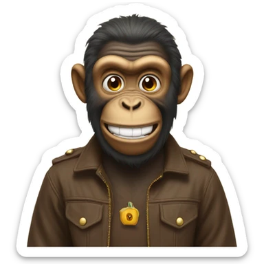 Stinky monkey man happy poop emoji sticker
