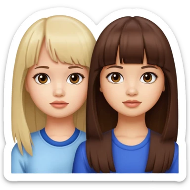 Debby Ryan (straight bangs) and Jenna Ortega sticker