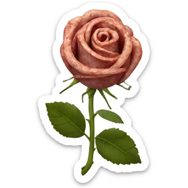 Rose made with salami sticker