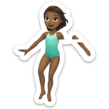 Une fille qui fait de la gymnastique sticker