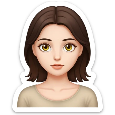 brunette girl with hazel eyes  sticker