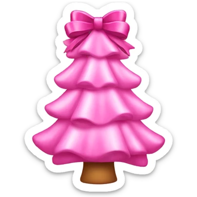 Pink Christmas tree with bows sticker