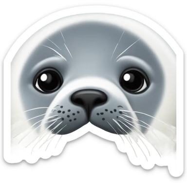 very fat harp seal sticker