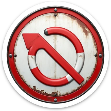 no u turn board sticker