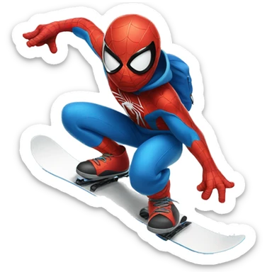 Spider man snowboarding  sticker