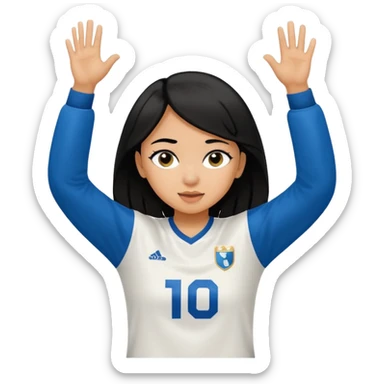 Girl with black hair doing the dab in a ceedee lambs jersey  sticker