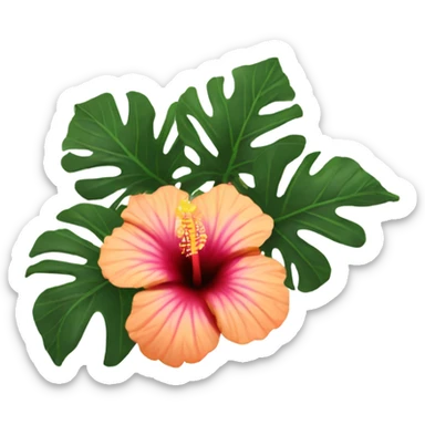Hibiscus flower  sticker