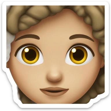 Girl with brown hair and gren eyes sticker