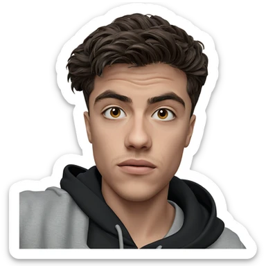 boy in hoodie portrait sticker