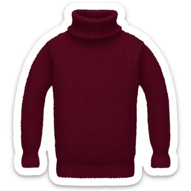 Burgundy knitted turtleneck sweater sticker