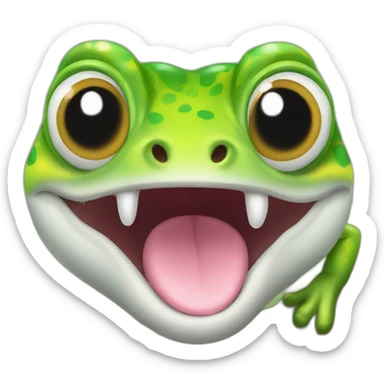 gecko with tongue hanging out sticker
