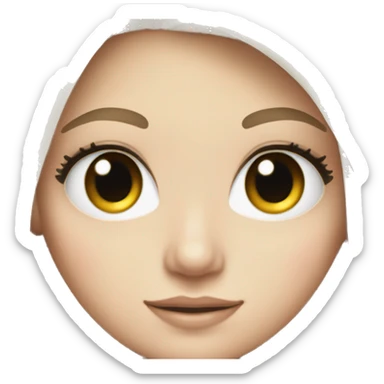 white girl with siren eyes and long black hair sticker