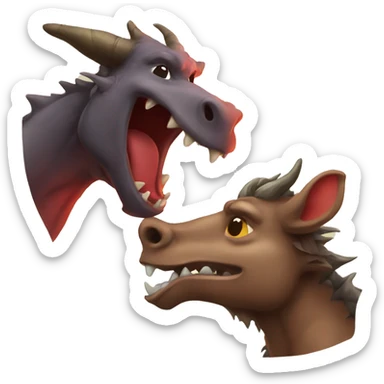 dragon and boar kissing sticker