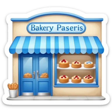 blue bakery store sticker