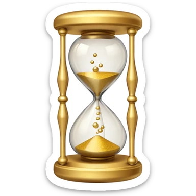 Hourglass with golden small marbles sticker