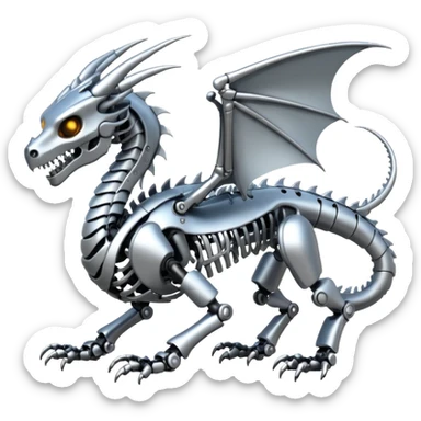 A skeleton robot dragon  sticker