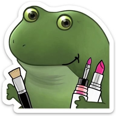 Makeup tools and products standing sticker