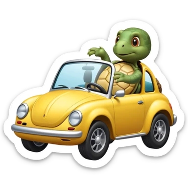 A turtle driving a car  sticker