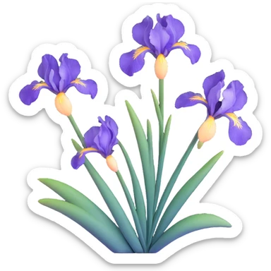 Traditional Japanese iris (hanashobu) depicted in sumi-e ink painting style, with graceful brush strokes, subtle gradient colors, and minimalist zen aesthetic sticker
