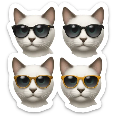 Cat with sunglasses sticker