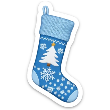 light blue Christmas stocking sticker