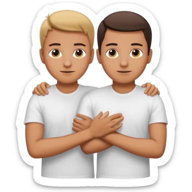 a situation in which one person is pushing the other with his hands behind him sticker