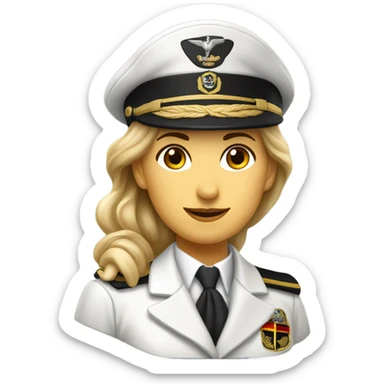 German Ship Captain Woman white Uniform  sticker