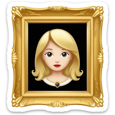 vintage black and white photo in gold fancy photo frame sticker