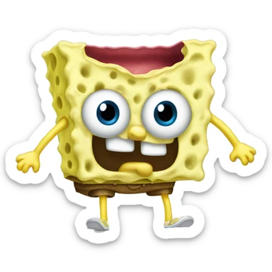 Spongebob in his underpants sticker