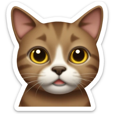 Brown short stubby cat sticker
