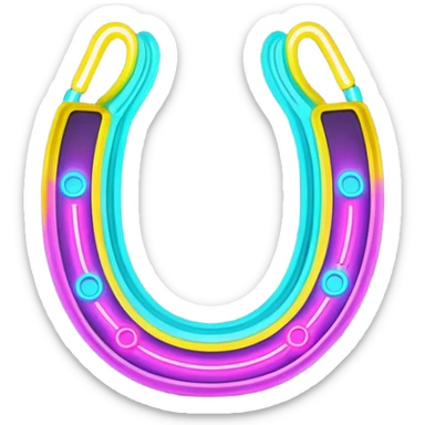 Neon horseshoe sticker