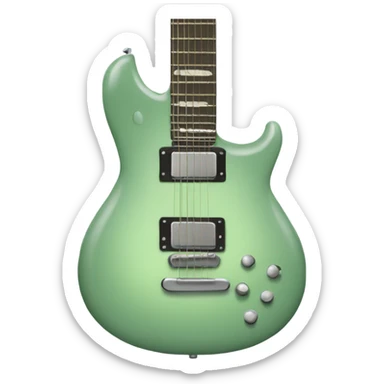 Sage green guitar  sticker
