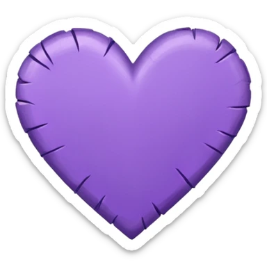 Hand-drawn paper with a purple heart outline sticker