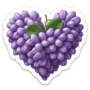 lilac heart adorned with garlic garland sticker