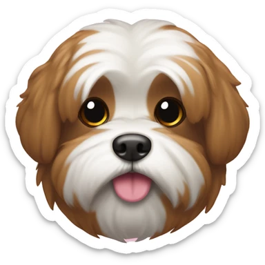 Um shitzu marrom com um laço rosa na cabeça sticker